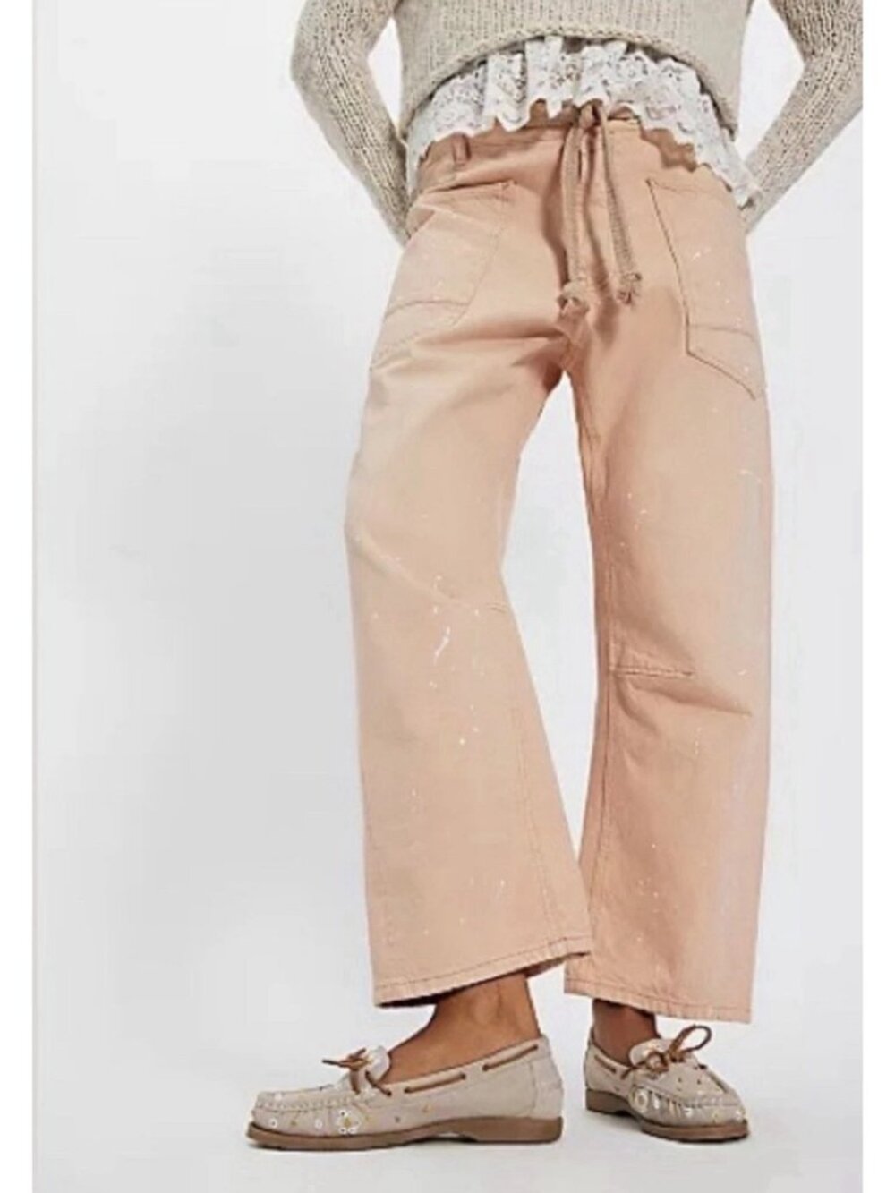 Free People Moxie Low Slung Barrel Jeans Contemporary Boho Relaxed Womens 31